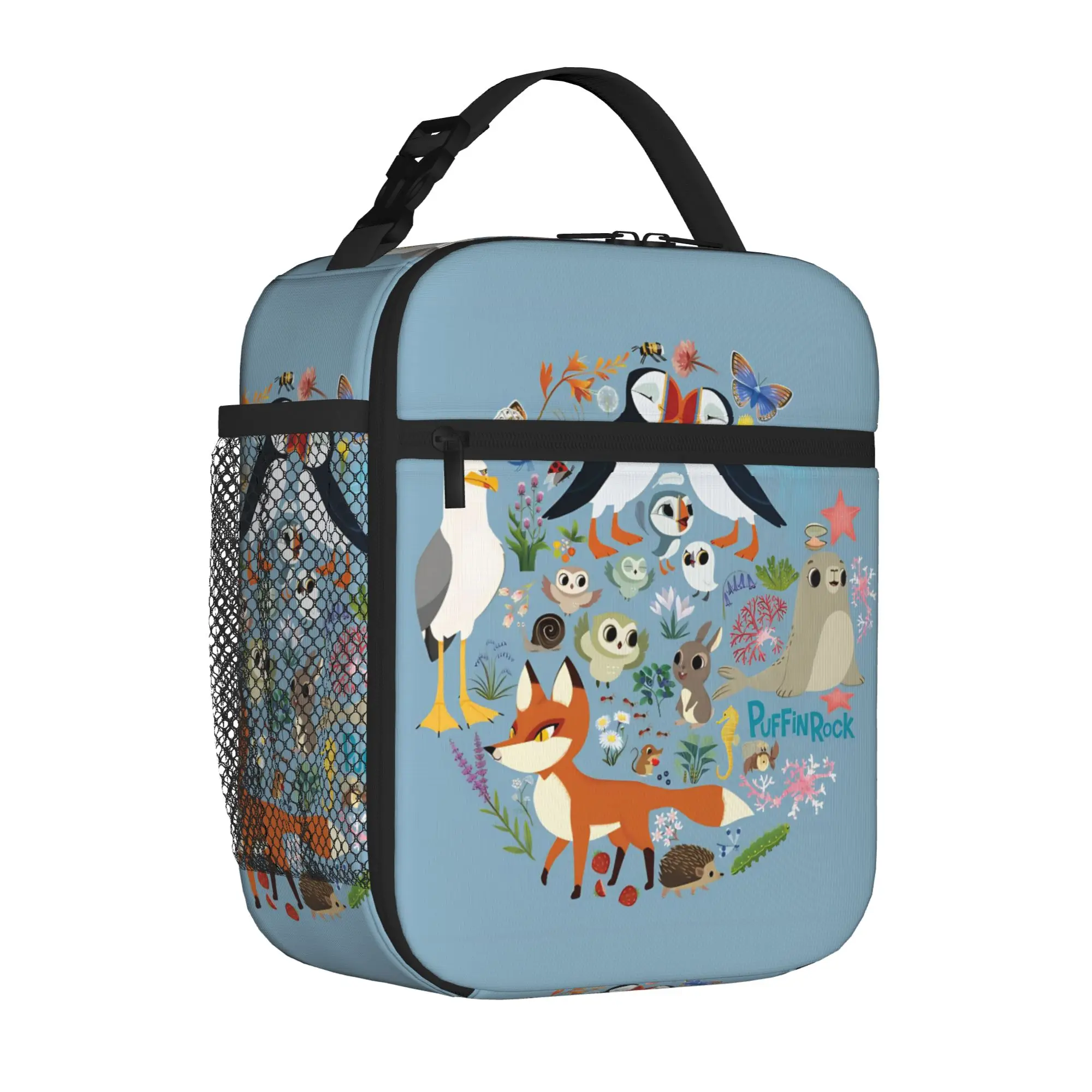 

Термосумка для обедов Insulated Lunch Tote Bag Puffin Rock Oona Baba Harajuku Cartoon TV Watercolor, термосумка-холодильник для еды с ручкой