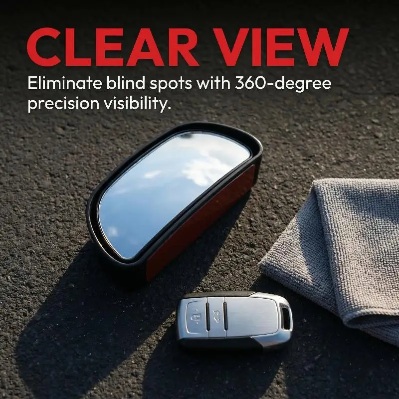 Car Front Rear Wheel Blind Spot Mirror HD Wide Angle Adjustable Side View Mirror For Auto Safety Wide Angle Side Rear Mirror