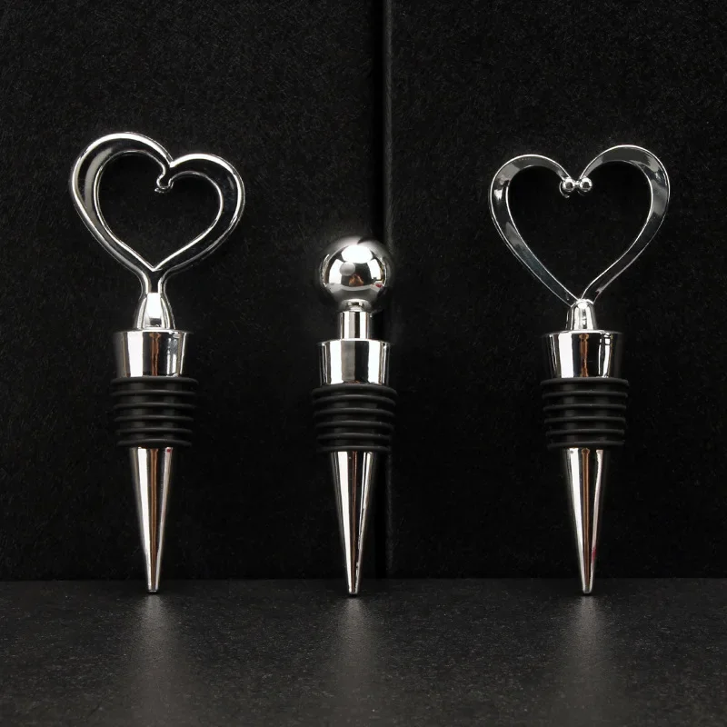 1Pc Wine Bottle Stopper Heart/Ball Shaped Red Wine Beverage Champagne Preserver Cork Wedding Favors Gifts for Wine Lovers