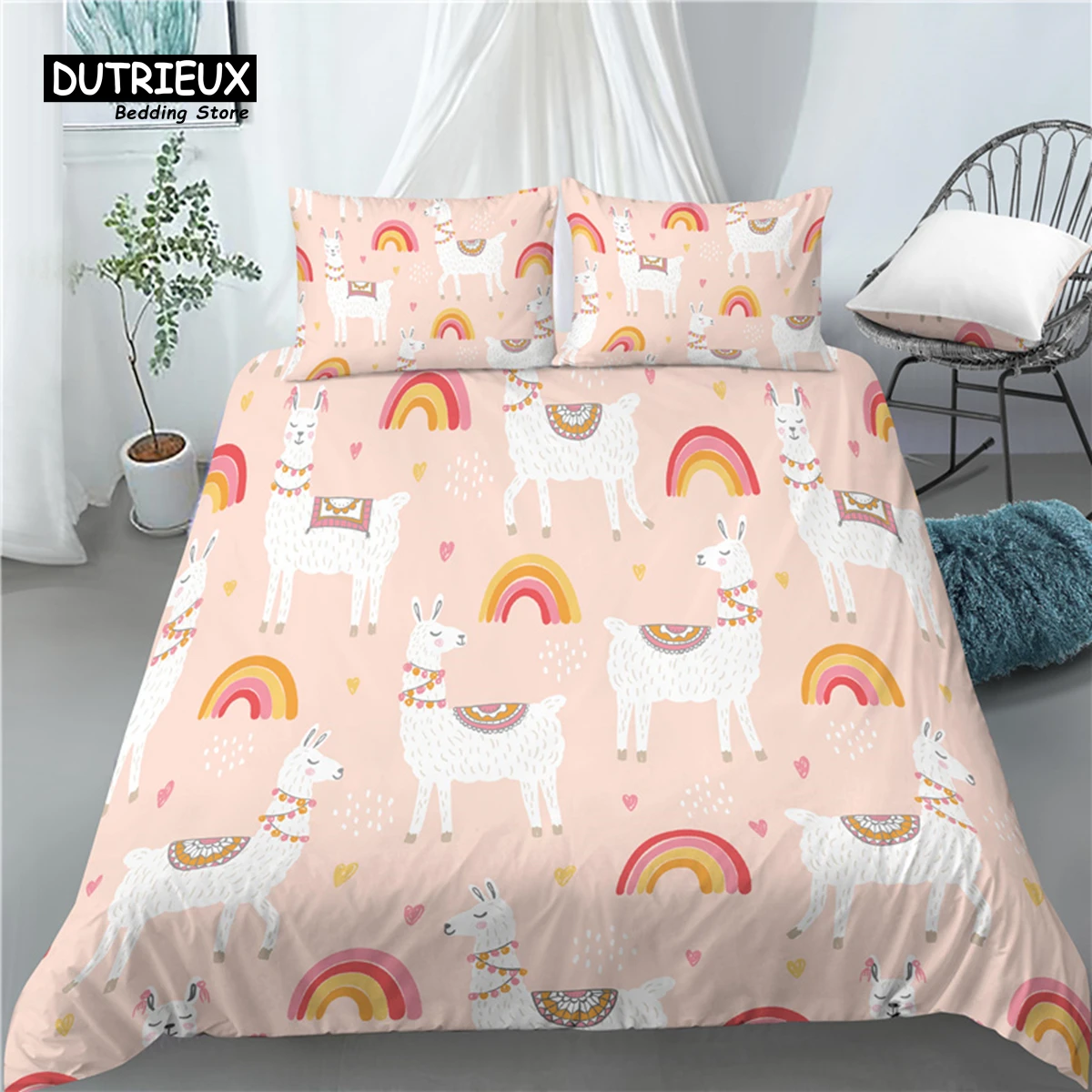 

Home Living Luxury 3D Cartoon Alpaca Print 2/3Pcs Comfortable Duvet Cover PillowCase Bedding Set Queen and King AU/EU/US Size