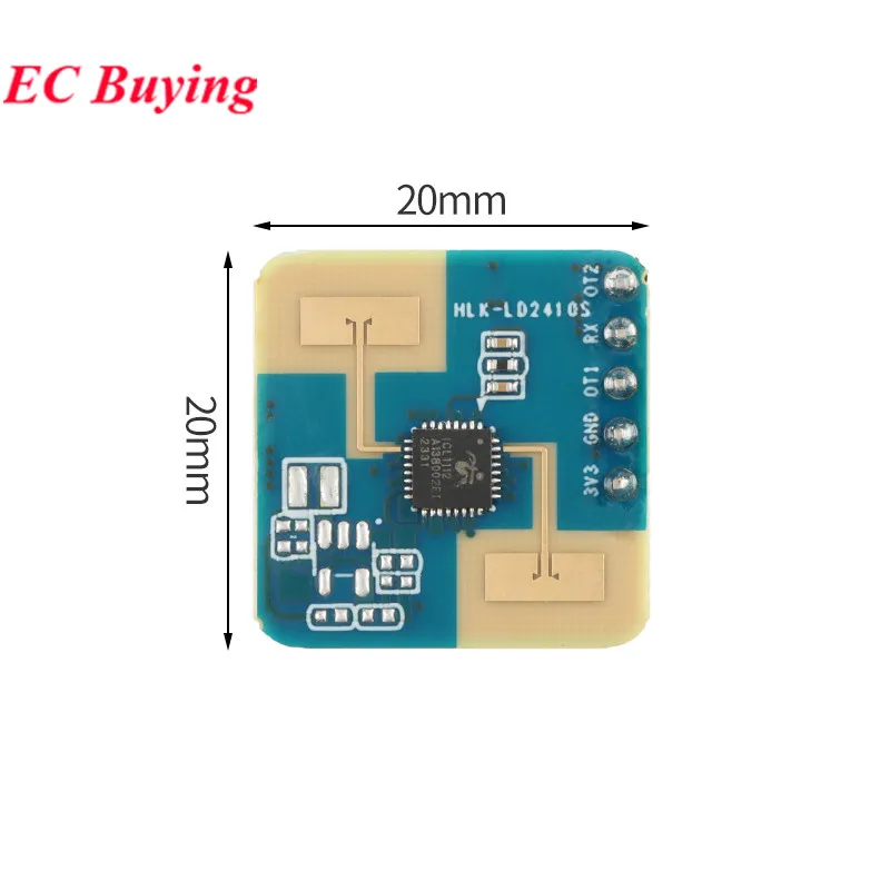 20 Stück/1 Stück LD2410S 24G Radarsensormodul zur Erkennung menschlicher Anwesenheit HLK-LD2410S Low Power LD2410 Erkennungsabstand 8M 3,3V 0,1mA – Detail 5