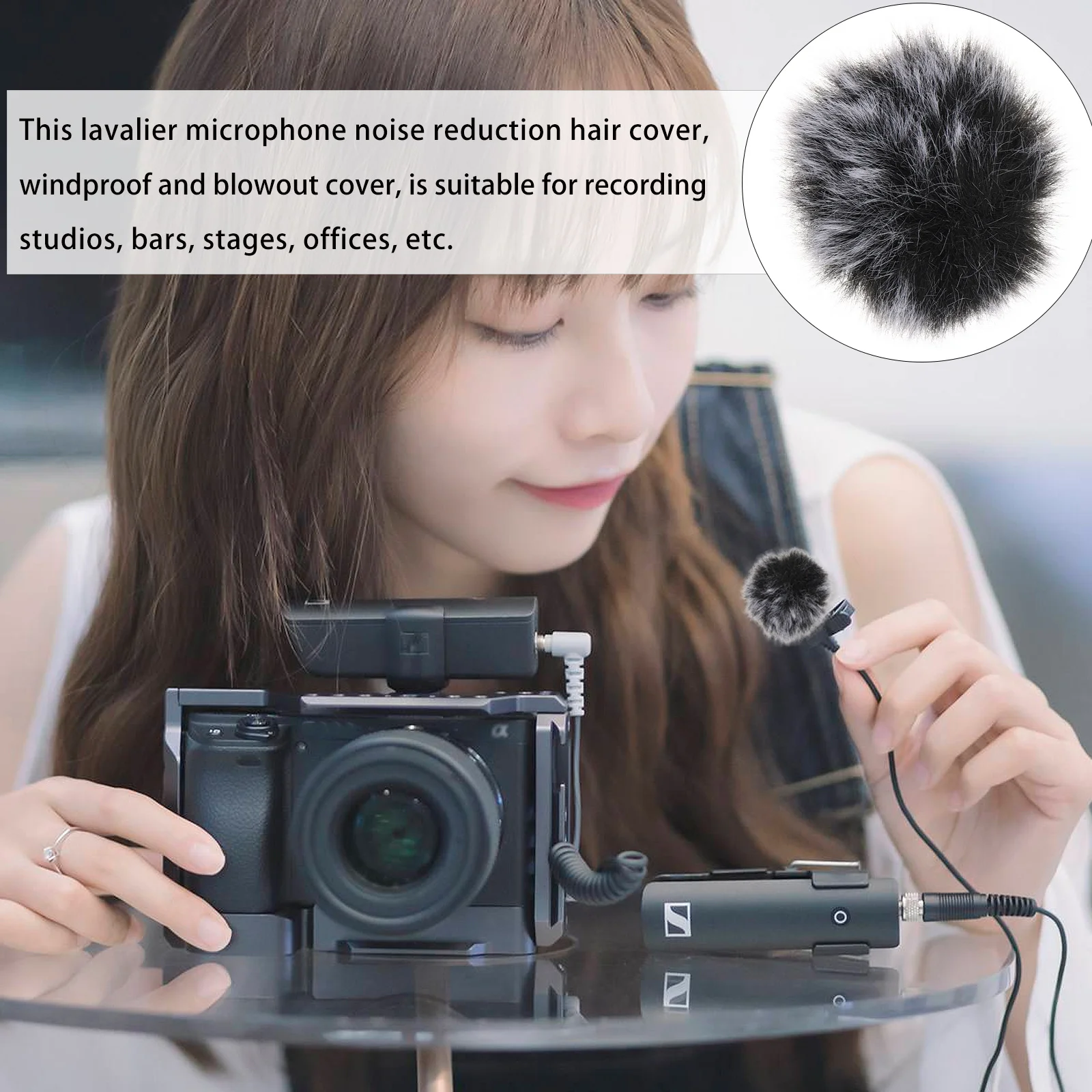 

2Pcs Windproof Microphone Covers Clip-on Mic Cover Protection Noise Reduction Microphone Accessory for Recording Office Stage