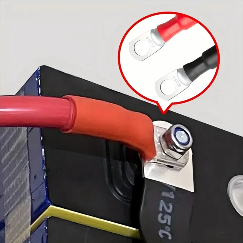 

CYCLI-6AWG 600 В комплект инверторных кабелей для аккумулятора с клеммами, положительная и отрицательная линия подключения автомобильного аккумулятора