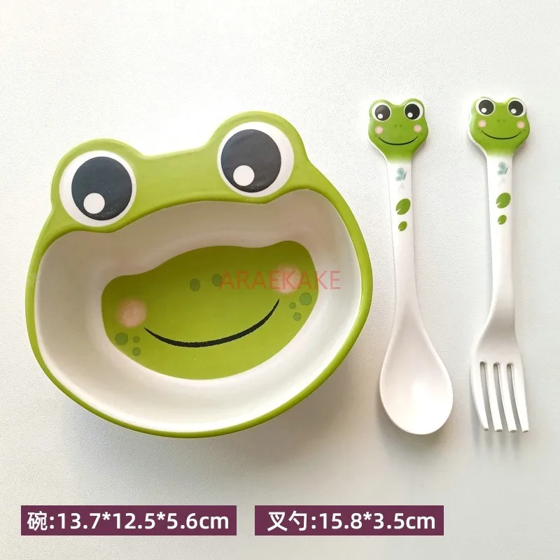 Children's dedicated eating bowl, children's bowl, anti drop and anti scald auxiliary food bowl set, portable tableware, plastic