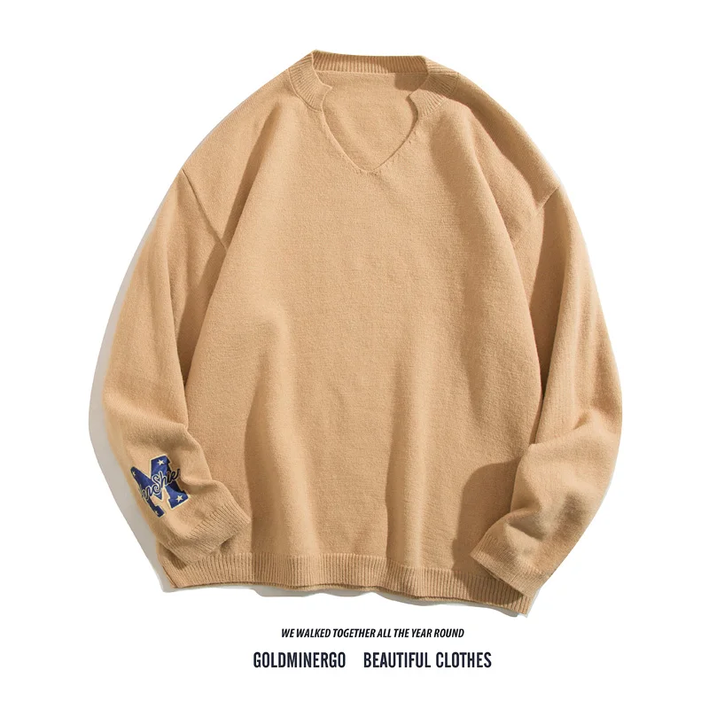 

Ретро-джемпер в японском стиле с V-образным вырезом, свободного кроя, осенне-зимний, от бренда Faion, универсальный, с эффектом высококачественного трикотажа...