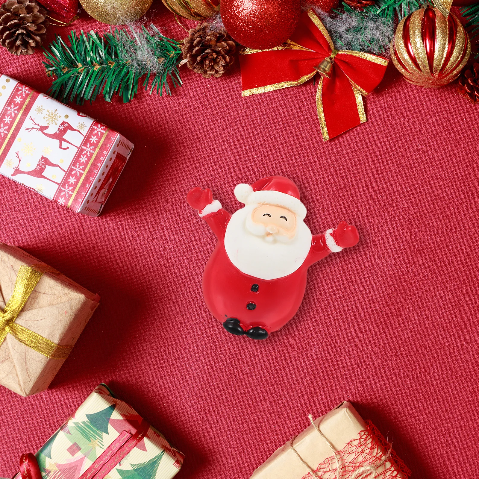 

5Pcs Christmas Snow Scene Resin Decorations Miniature Santa Claus Snowman Ornaments Desktop Holiday Supplies Resin Snowman