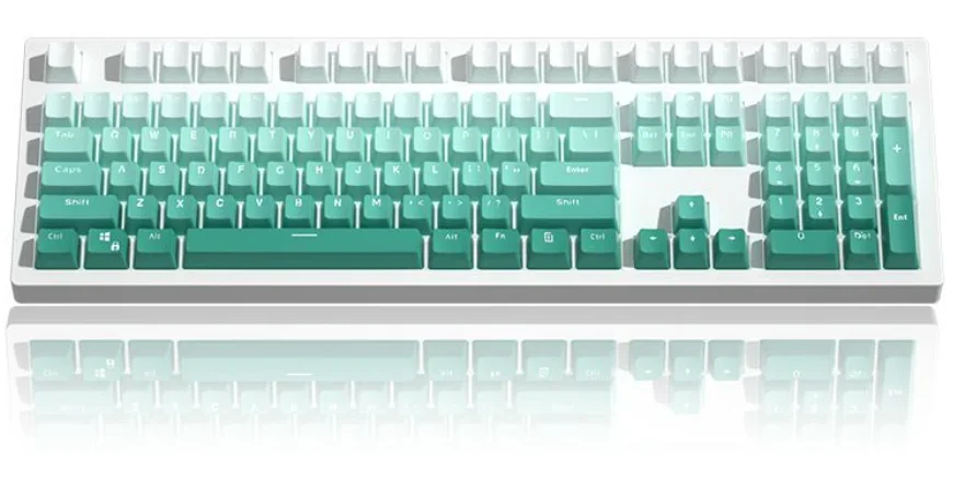 Keycaps verde gradiente OEM perfil retroiluminado transparente Seagrass Keycap PBT lado/superior imprimir Keycap algas marinas ForGK61 87 104 teclado