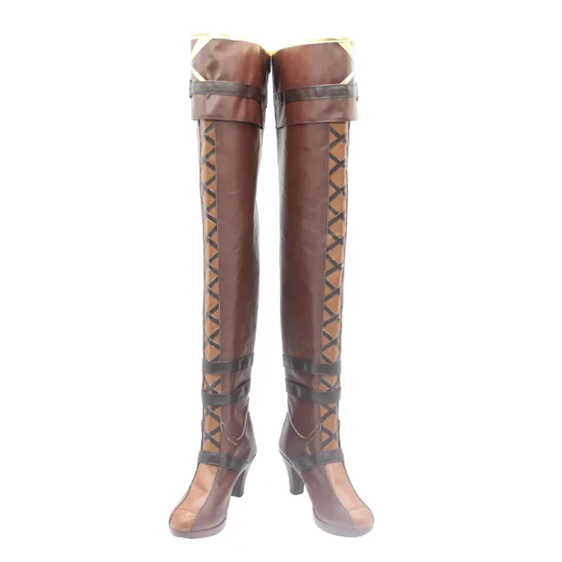 Zapatos de Cosplay VILL V, juego Honkai Impact 3, accesorios de Cosplay, zapatos de cuero PU, botas de Carnaval de Halloween hechas a medida
