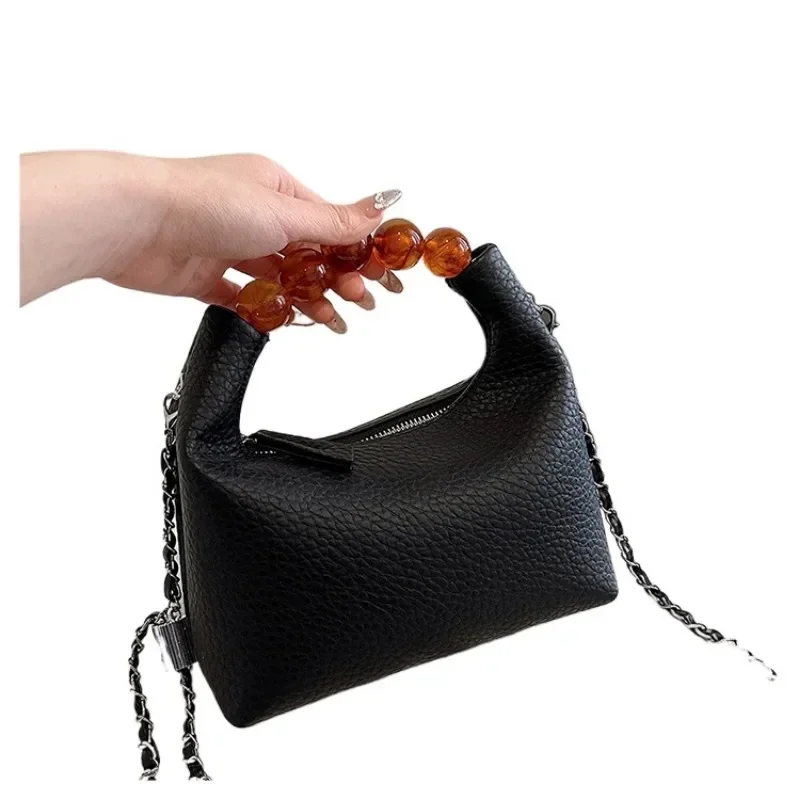 

PU Chain Satchels 2024 Popular Shoulder Bag Solid Color Commuting Fashionable Women's Crossbody Bag Summer Soft Trendy Handbag