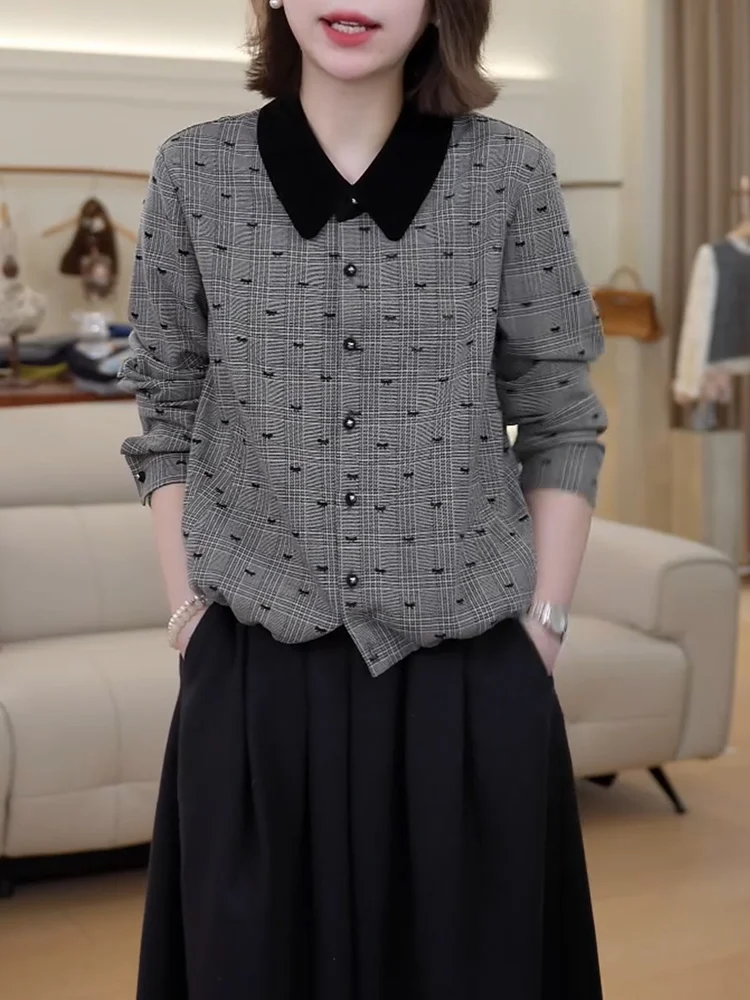 

Faionable Casual Women's irt Versatile Korean Sle Long Sve Autumn Winter New Arrival for All Body pes Color