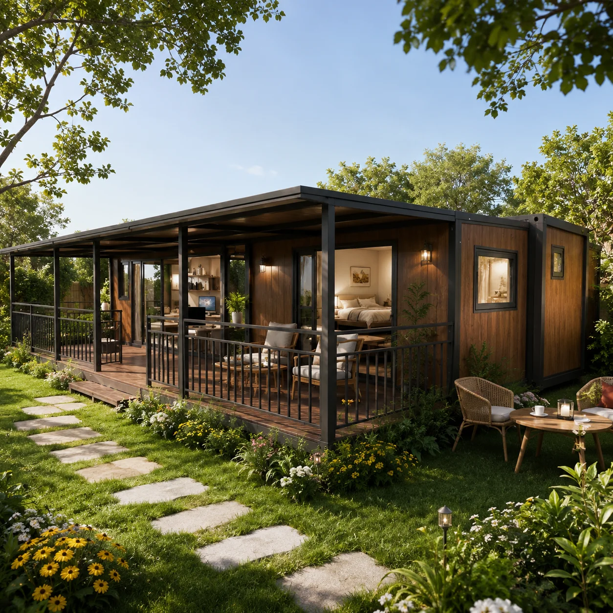 Mobile Tiny Home Prefabricated Villa House Folding Room 20ft 40ft Expandable Container House Backyard Studio Summerhouses