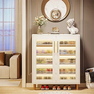 

H Tribesigns Dining Room Furniture 80cm Modern Sideboard Cabinet Wood With LED RGB Color Lights For Living Room