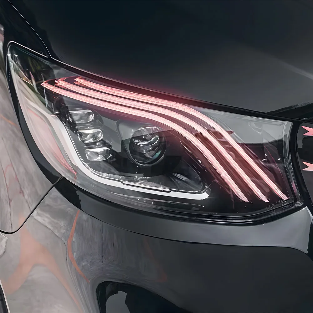 لبنز سبرينتر W907 2018-2023 النسخة الأمريكية مجموعة مصابيح السيارة ترقية LED مايباخ نمط المصباح سيارة التوصيل والتشغيل الملحقات