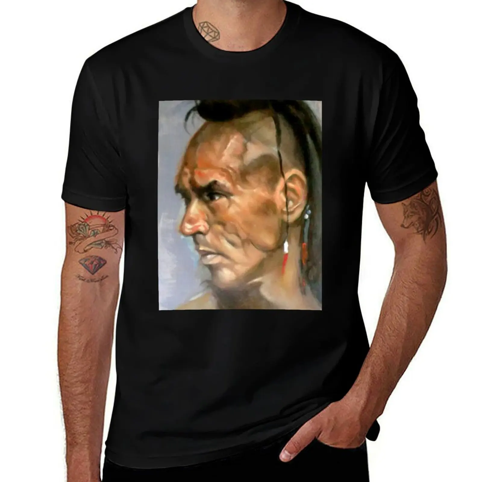 Wes Studi as Magua In The Last Of The Mohicans T-Shirt Soft Basic Cotton Short Sleeve Tee