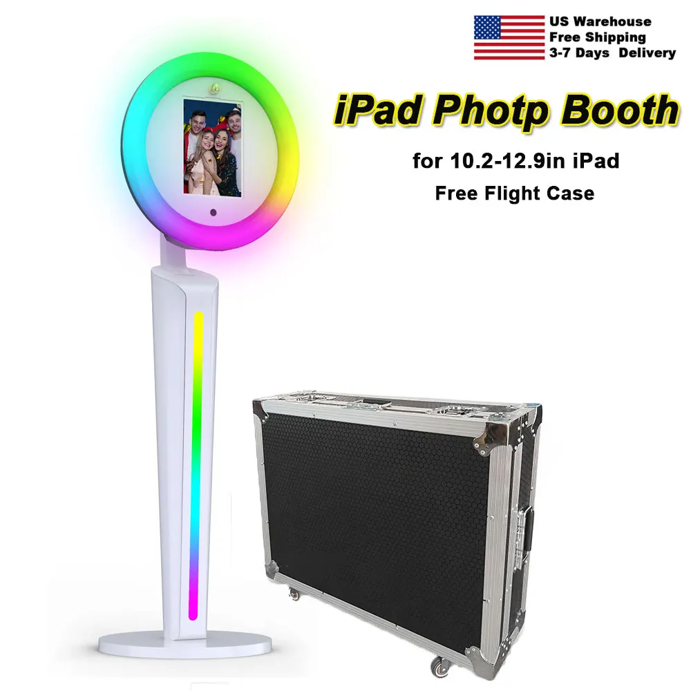 

Selfie Photo Booth Machine With Adjustable Ring Light Shell Stand ipad Photo Booth for Party Applicable to any ipads Video Booth