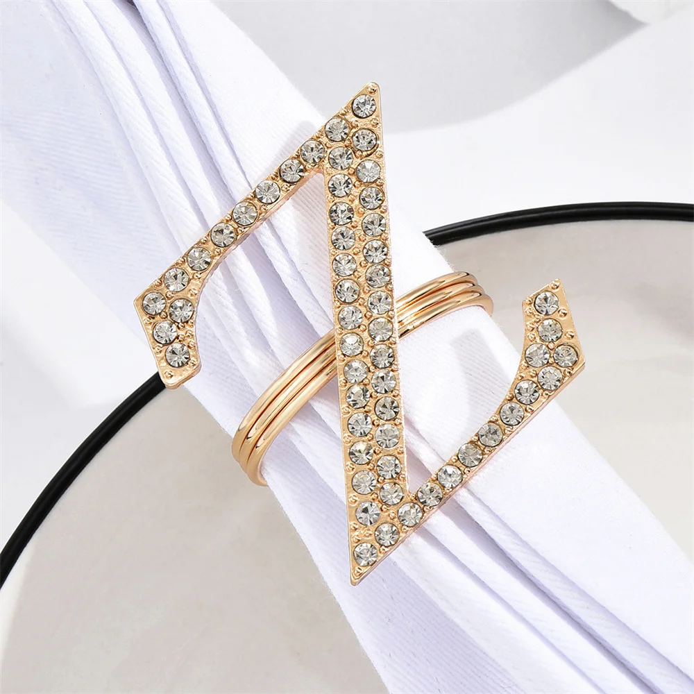 12 / PCS creative letter Napkin Ring Hotel Western restaurant table tableware napkin ring napkin buckle