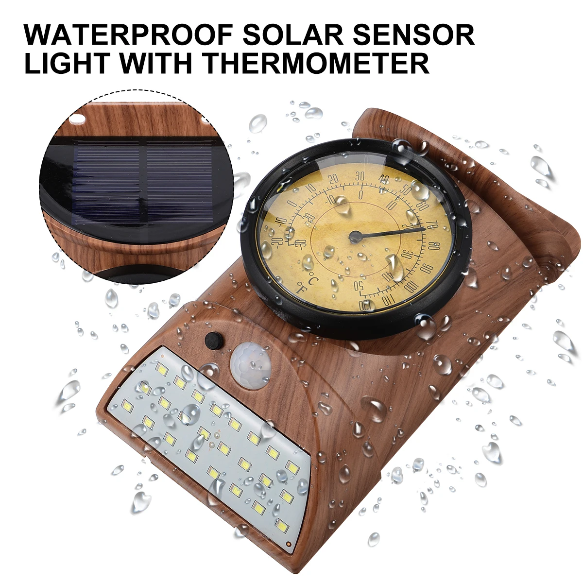 

Sensor Lamp Thermometer Waterproof Infrared Garden Wall Outdoor Solar Wall Lamp Solar Light For Porch Yard Light Durable Long