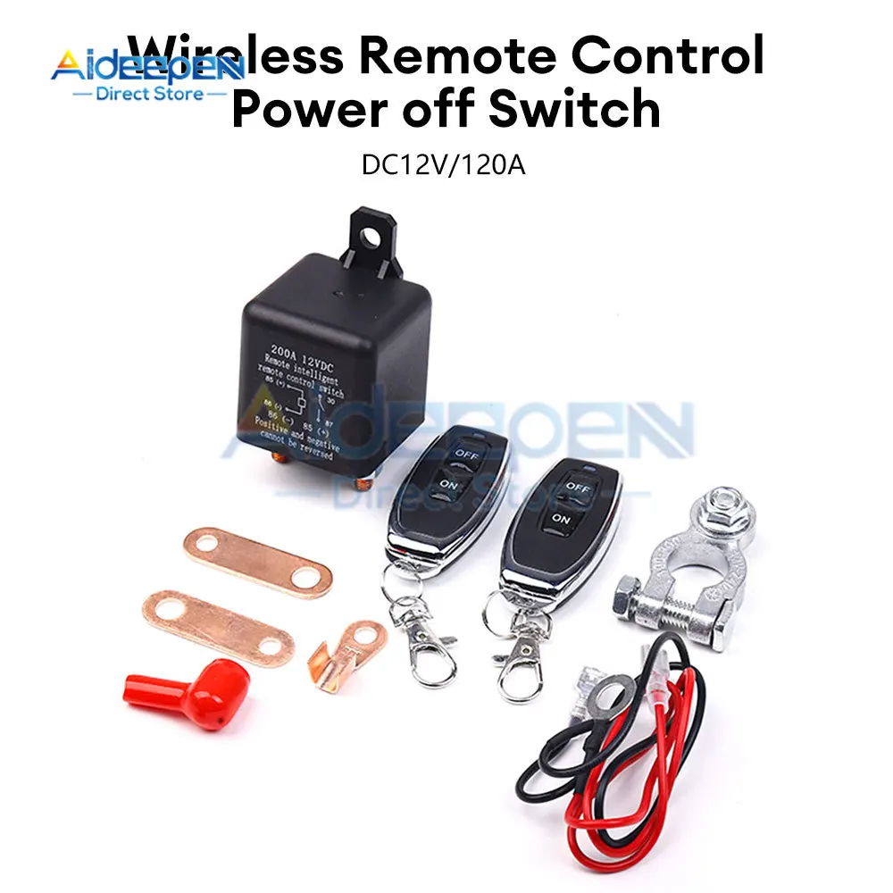 12V 200A Universal Battery Switch Relay Integrated Wireless Remote Control Car Battery Disconnect Cut Off Isolator Master Switch