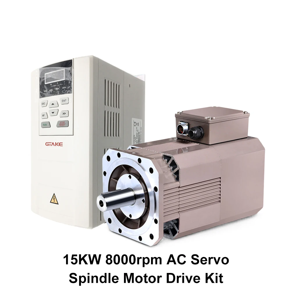 

15KW 20HP 8000rpm 94.7Nm AC Servo Spindle Motor Drive Kit 265mm 3PH 380V Constant Power High Speed CNC Lathe Milling Grinding