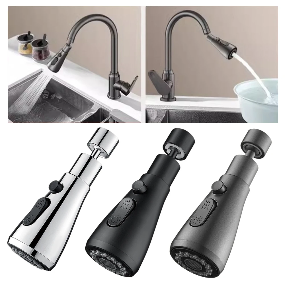 Küche Tap Spray Head 360 ° Hochdruckleitbare Wirbelstufe Tap Extender für Küchenspüle Spritzsicher 3 Modus Küchenversorgung