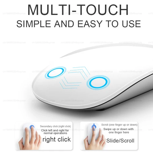 Imagen 2 del producto Para APPLE Original Magic Mouse Bluetooth 5,0 inalámbrico para Macbook Pro Air Mini portátil tableta PC iPad ratón de superficie multitáctil