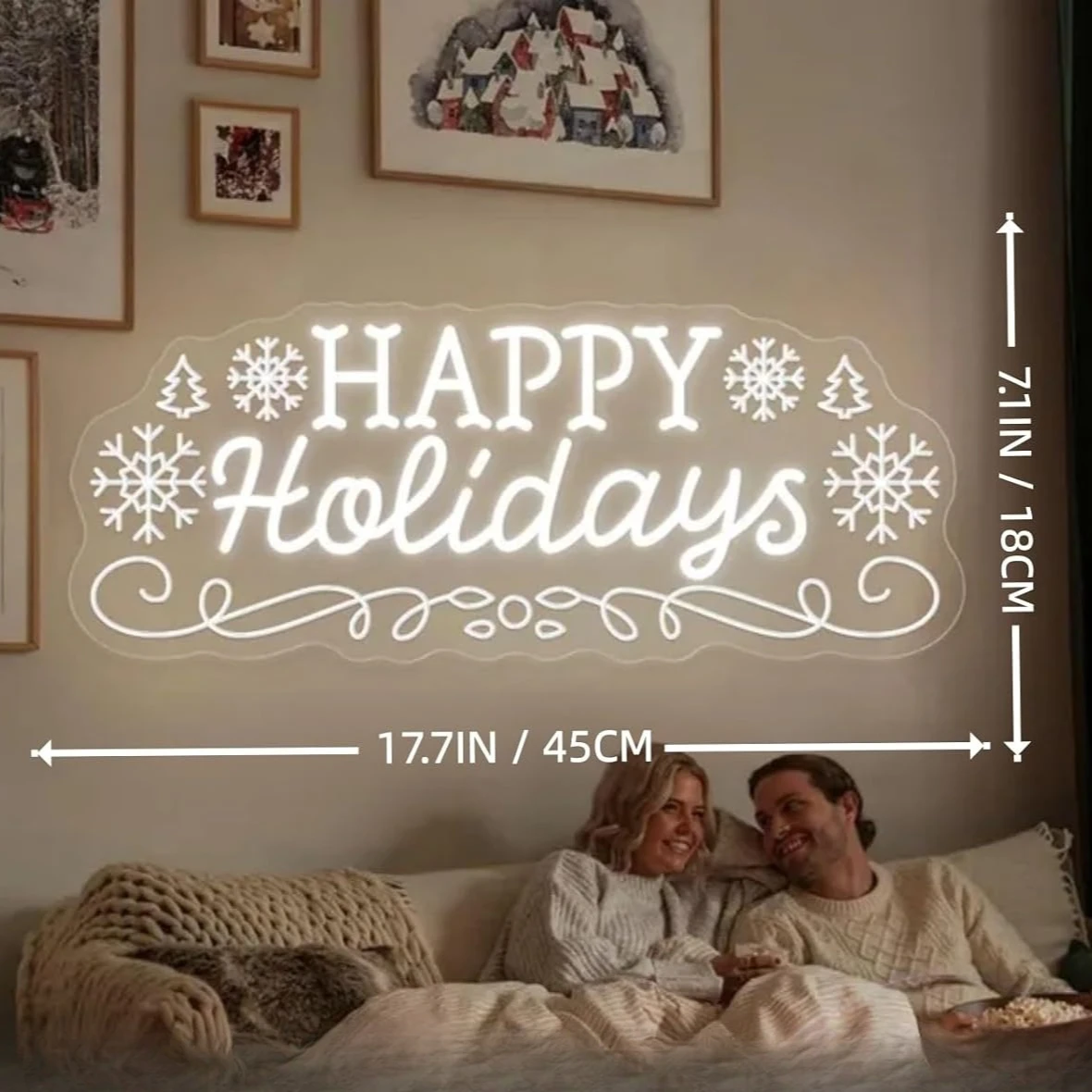 عطلات سعيدة ندفة الثلج LED النيون تسجيل عيد الميلاد مهرجان ضوء النيون لنافذة مخزن المنزل بار غرفة نوم 2026 السنة الجديدة ديكور الحفلات #3