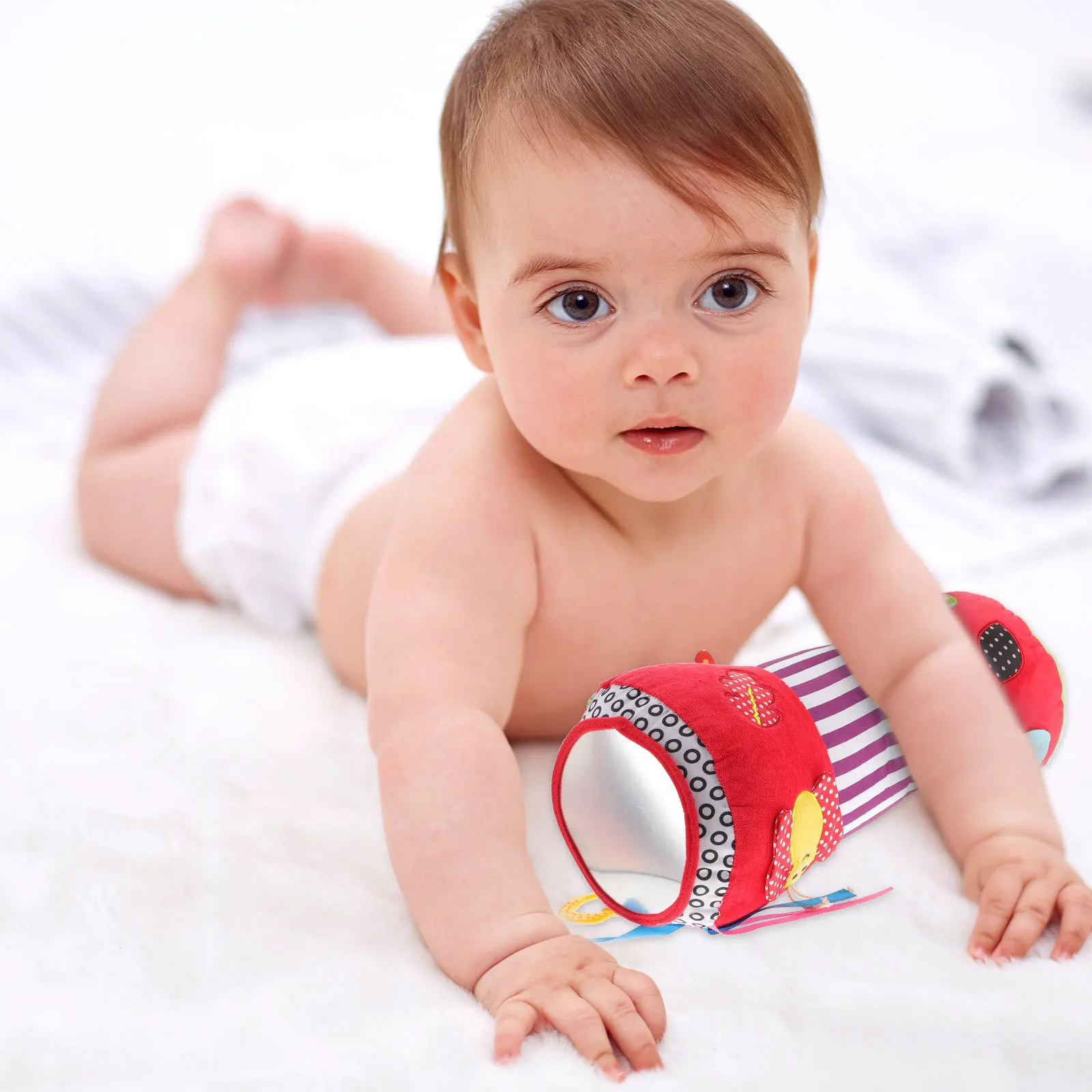 

Newborn Crawling Roller Pillow Multifunctional Baby Fitness Wine Red Encourages Crawling Develops Motor Skills Muscle Movement