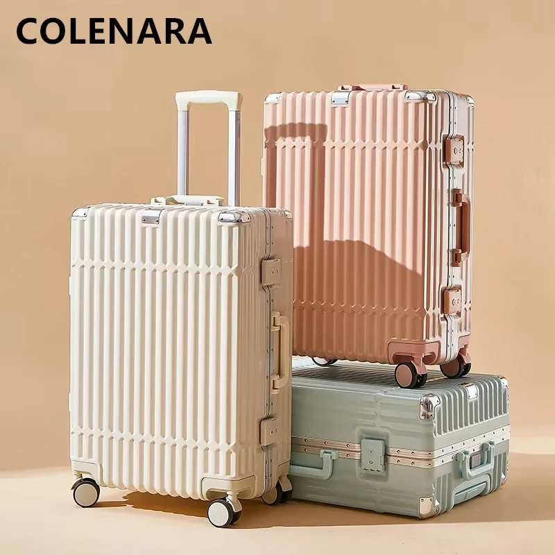 COLENARA USB Charging Luggage Aluminum Frame Boarding Box 20