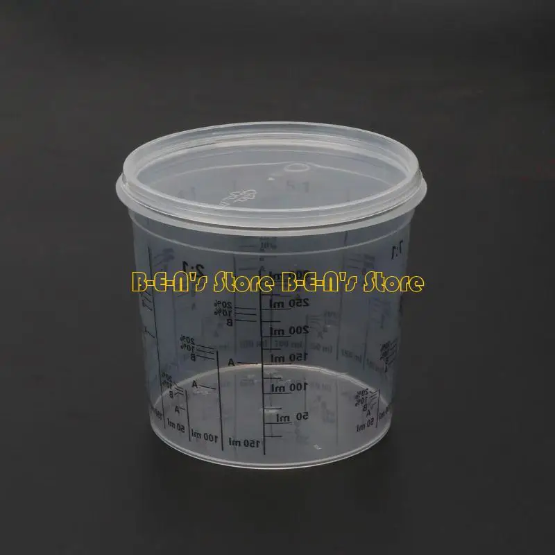 Y1AD 5Pcs 400ml Disposable Graduated Clear Plastic Paint Mixing Cups Calibrated Mixing Ratios Measuing Cups For Liquids Paint