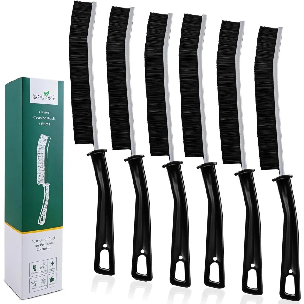

Crevice Cleaning Brush Set – 6Pcs Hard Bristle Cleaning Tools for Grout, Tile Floors, Gaps & Narrow Spaces – Small Grout Scrub B