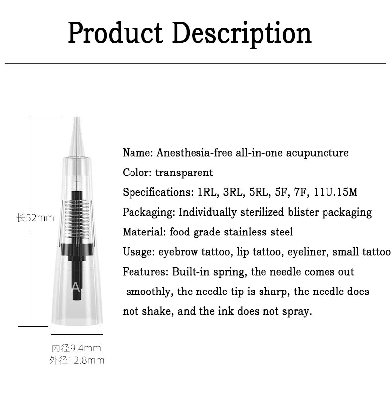 Cartouche de microblading de haute qualité pour les sourcils, machine à tatouer en continu, fournitures de tatouage, illac chicken