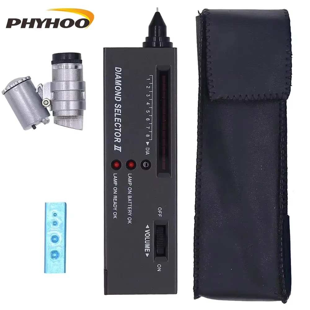 

PHYHOO Diamond Tester High Accuracy Portable Detective with Gem Jeweler Tool Jeweler's Loupe 45X Magnifying