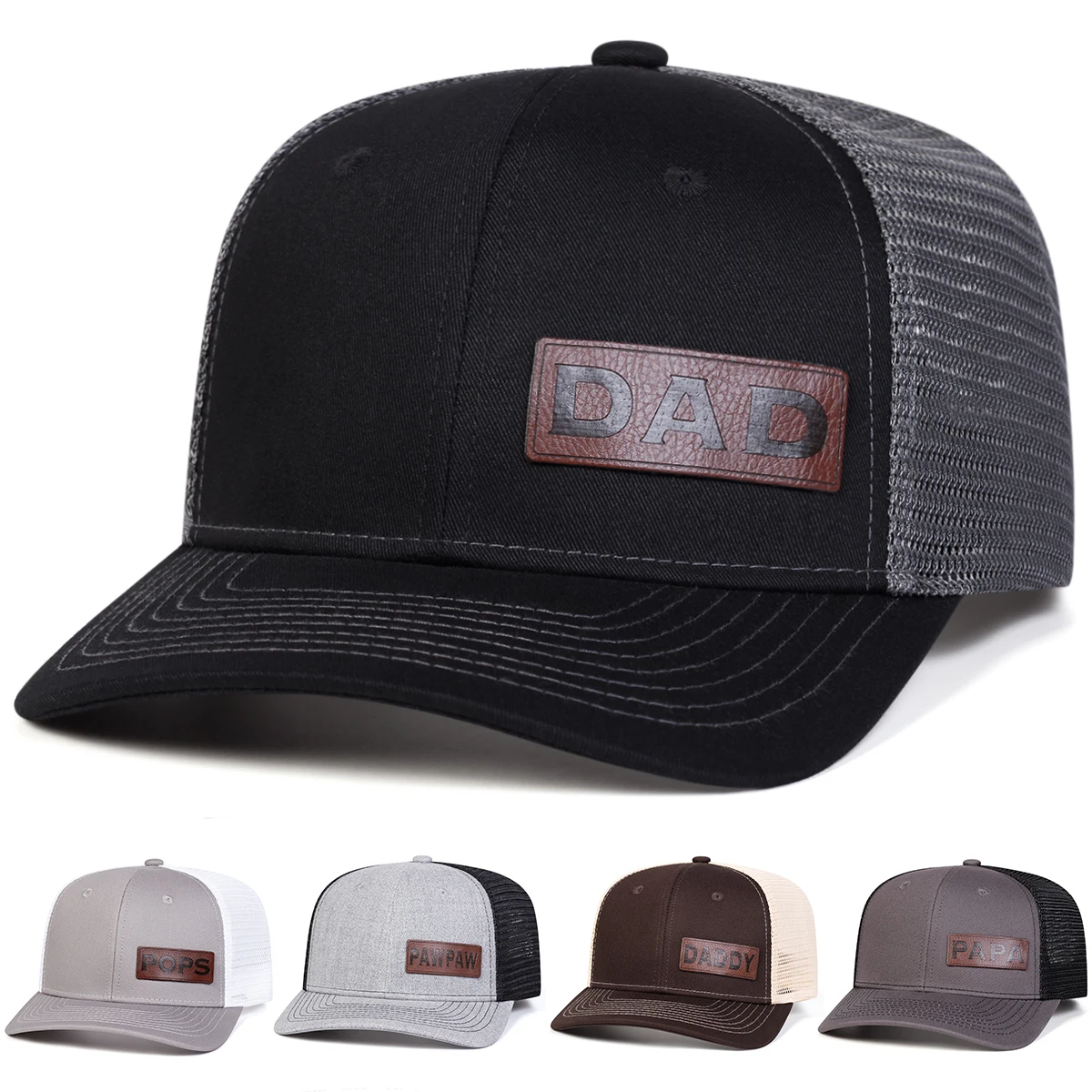 Unisex DAD Letter Leather Label Baseball Net Caps Spring Summer Outdoor Adjustable Casual Hats Sunscreen Hat Sports Cap