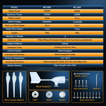 5000w 2kw horizontální větrná turbína generátor 96v 48v 24v volná energie magnetické dynamo silný výkon 220v invertorový výstup pro domácnost 10 nejlepší prodej 2kW větrná turbína - №2