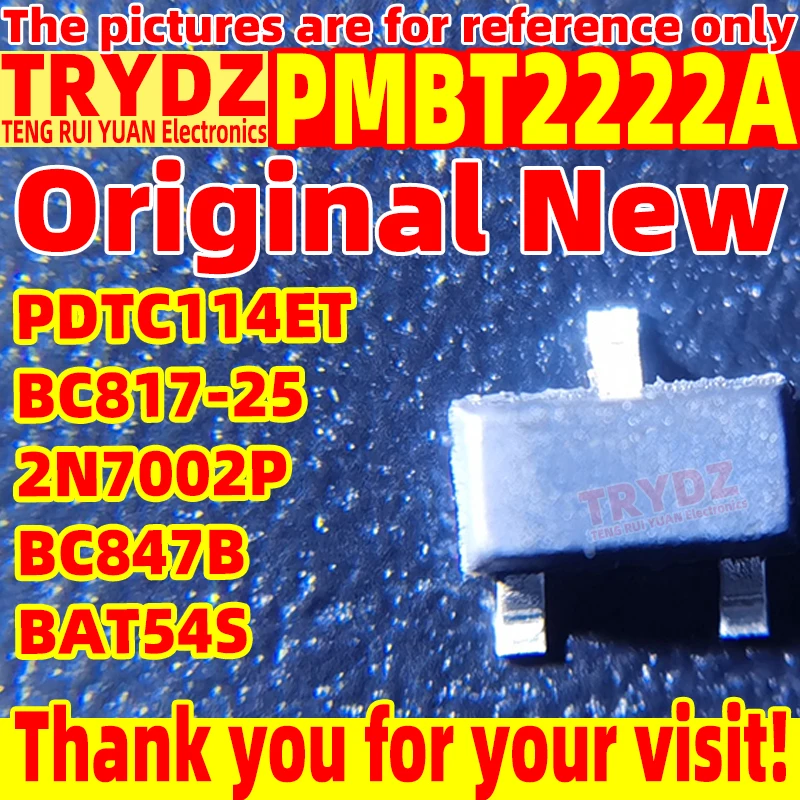 500-50pcs Original New PMBT2222A BC817-25 PDTC114ET BC847B BAT54S 2N7002P ,215 SOT-23
