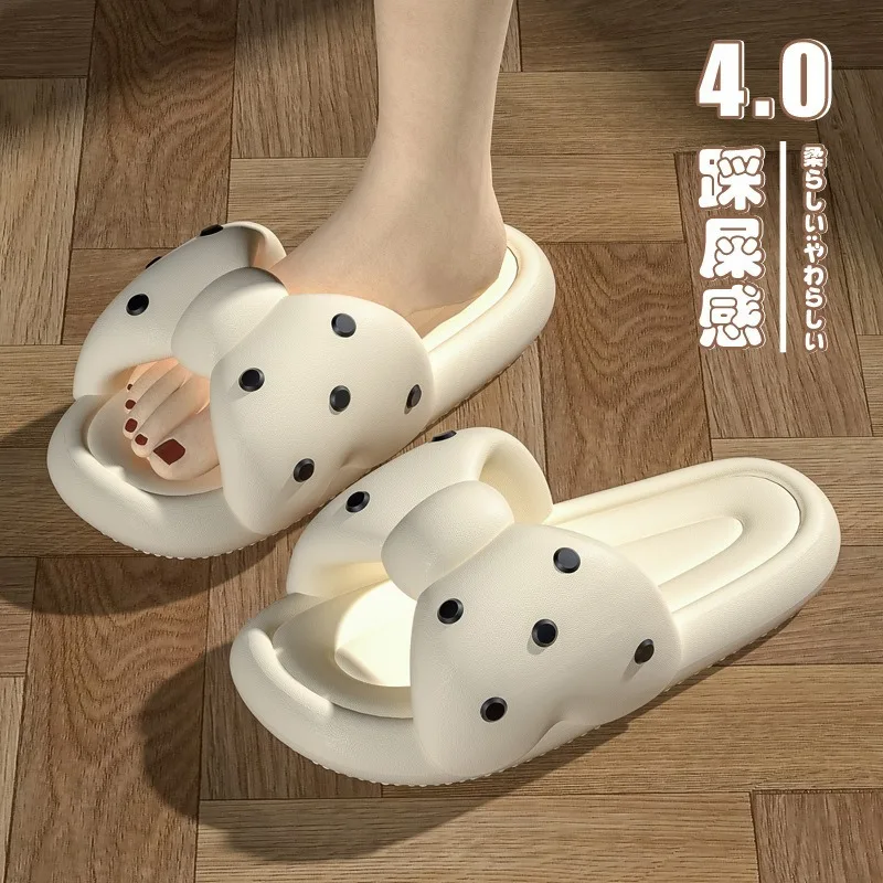 Summer Women Cool Slippers Bow Shaped Slippers Indoor Home Bathroom Shower Anti Slip Thick Bottom Eva Cute Girl Cool Slippers