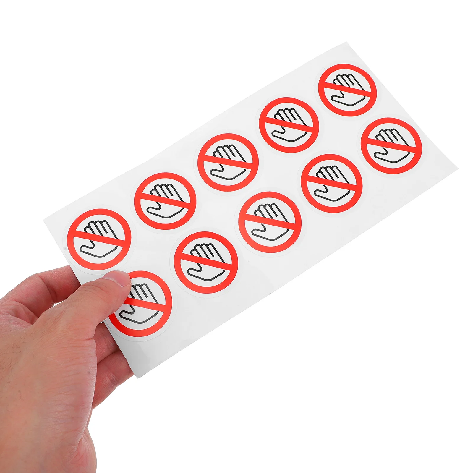 20Pcs Do Not Touch Warning Labels High Visibility Safety Stickers Round 40Mm Red Black White Vinyl Decals for Machinery