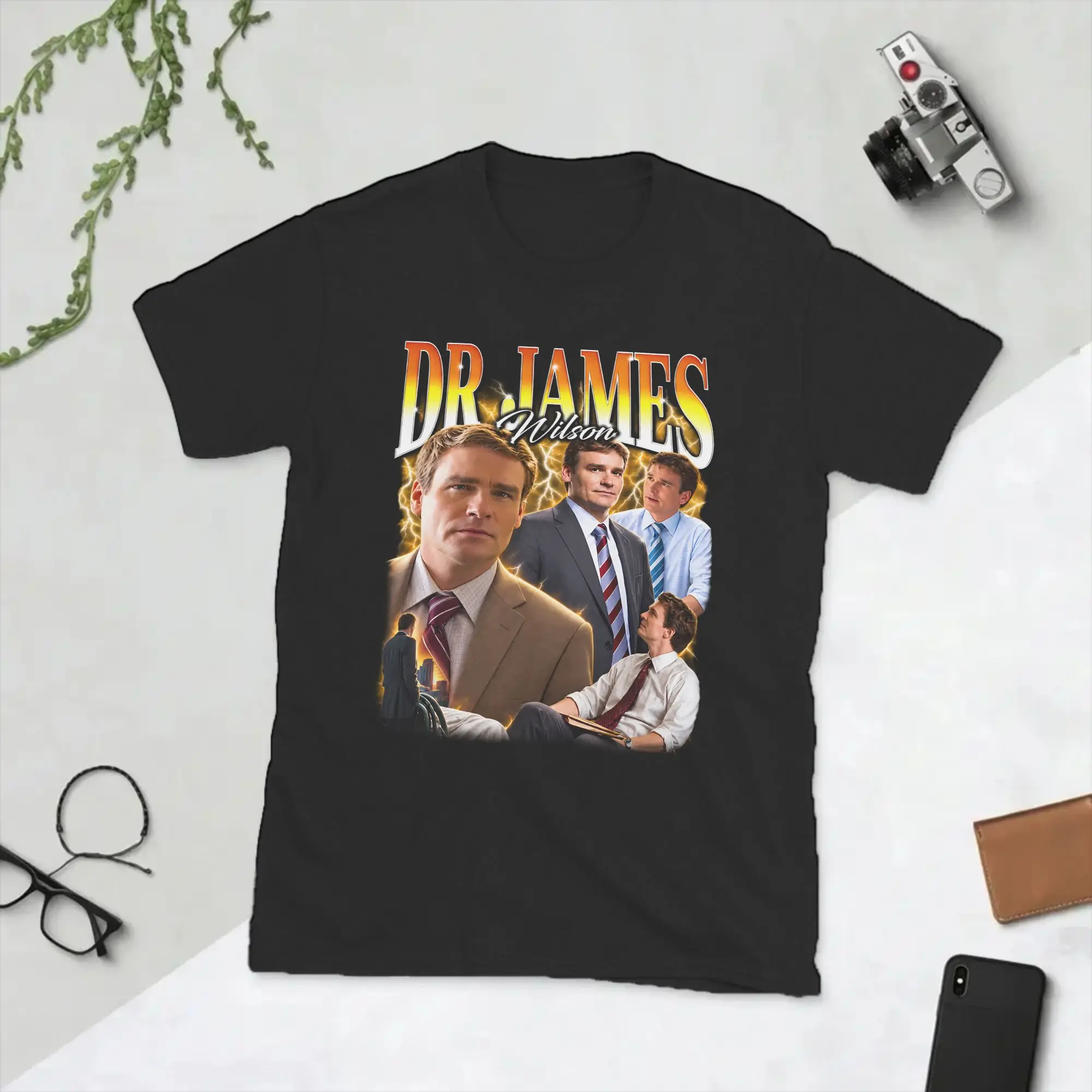 James Wilson House MD Men's T Shirts  Fashion Tees Short Sleeve Round Neck T-Shirts 100% Cotton Plus Size Clothing