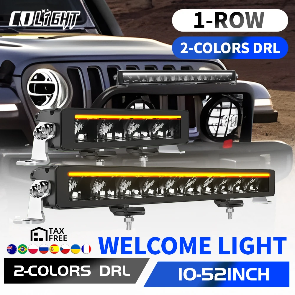 CO LIGHT barre lumineuse LED 52 pouces ambre blanc DRL Spot inondation Combo tout-terrain conduite automobile barre LED pour camions véhicule voiture ATV
