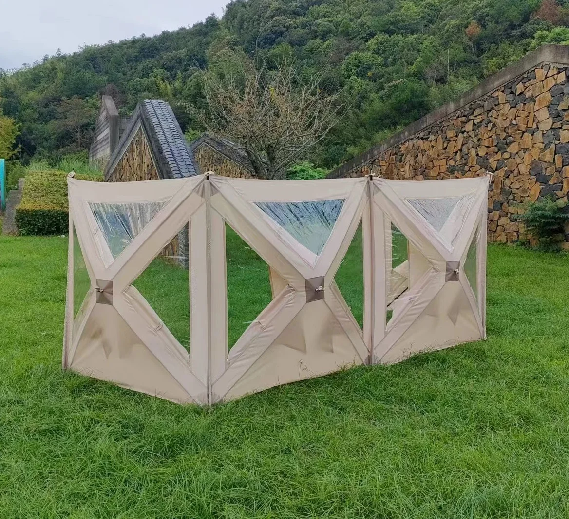 Portable Camping Wind Screen Foldable Windbreak Wall UV Protection Sunshade Pop up Awning for Tents Beaches Outdoor Events