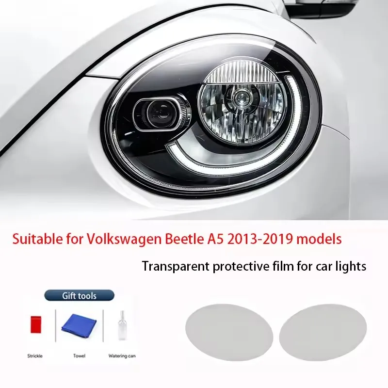 For Volkswagen Beetle A5 2013-2019 TPU Transparent Smoked Black Headlight Film Anti-Scratch Sticker Repair Accessories