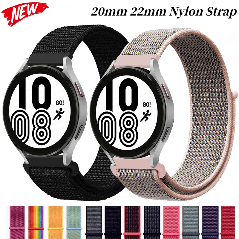 20mm 22mm Nylon Loop Strap For Samsung Galaxy Watch 5/4/3 40mm 44mm 5 Pro Huawei Watch GT3-2 Watchband Belt Amazfit GTS/GTR Band