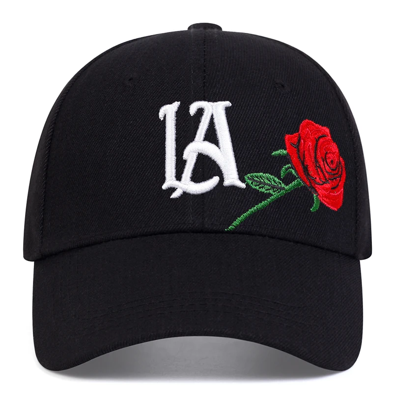 Fashion Rose Letter Embroidery Baseball Cap Men Women Spring Summer sun Hats Cotton Snapback Hat Unisex Hip Hop Trucker Caps