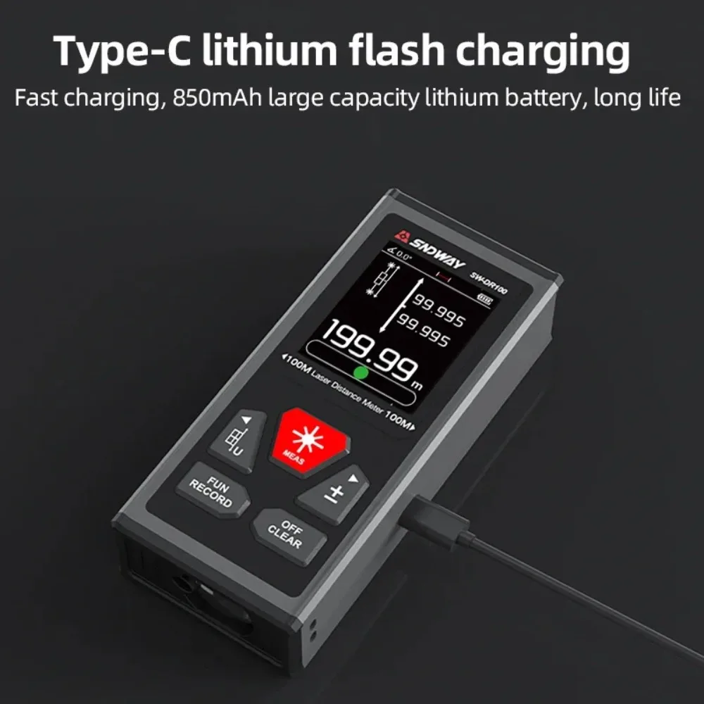 SW-DR/DG سلسلة 2 طريقة قياس الليزر متر Rangefinder الأحمر/الأخضر ليزر مقياس مسافات 60 متر/100 متر الرقمية قابلة للشحن المدى مكتشف