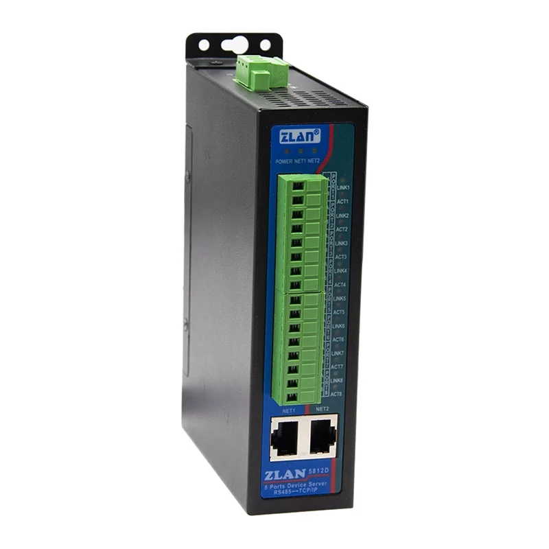 [ZLAN] Guide rail 8 serial port server Eight Road RS485 multi -serial port to Ethernet Modbus/MQTT gateway RTU to TCP industrial