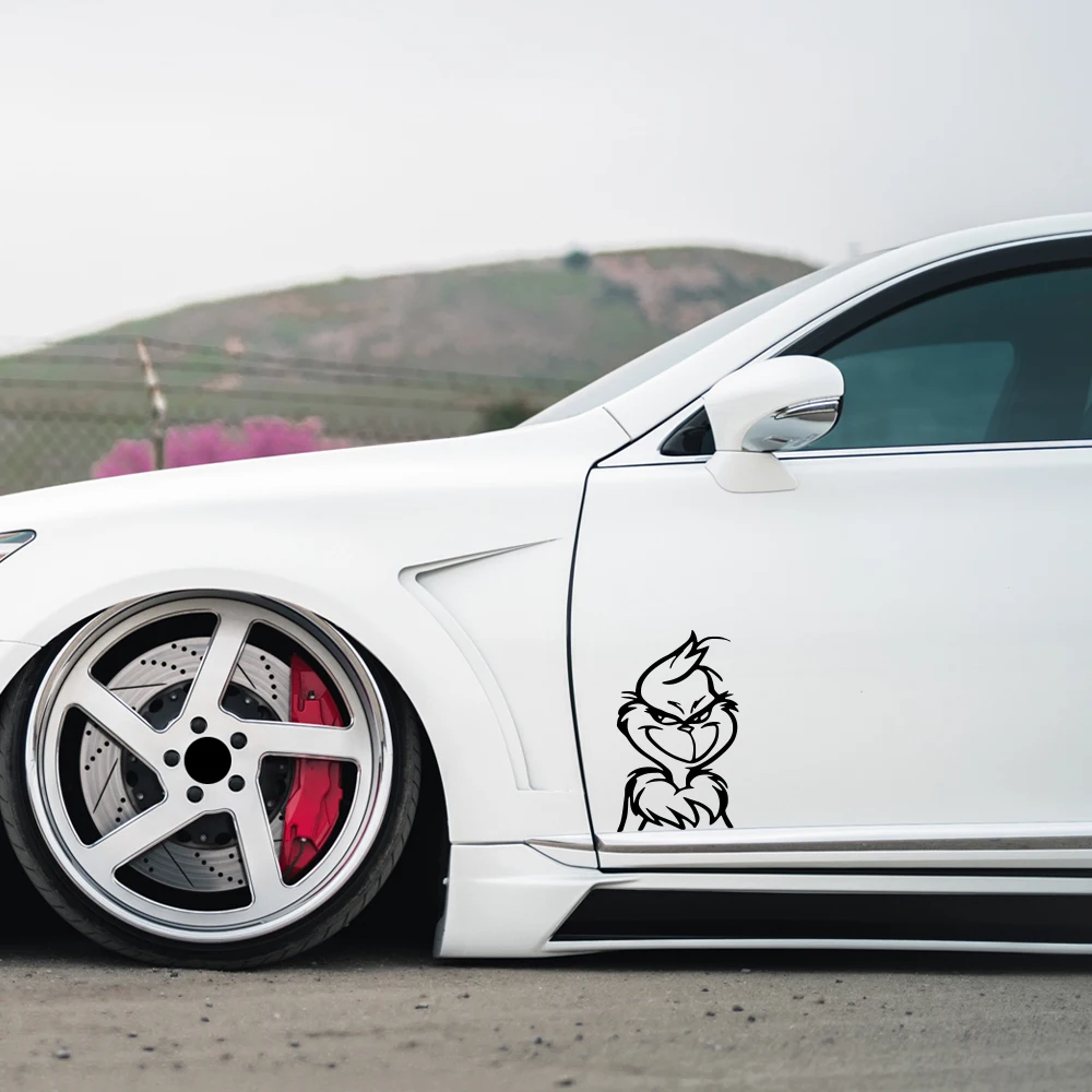 1 قطعة ملصق سيارة The Grinch DR Seuss ، المصد الخلفي زجاج النافذة الديكور ثنائي الأبعاد ، ملصق الكمبيوتر المحمول للدراجات النارية