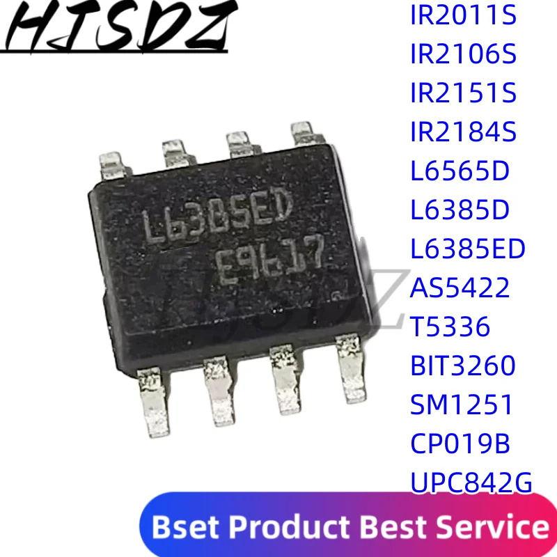 5 piezas L6385D,L6565D,L6385ED, IR2011S,IR2106S,IR2151S,IR2184S,AS5422,T5336,BIT3260,SM1251, CP019B, UPC842G, Chip 842 sop-8