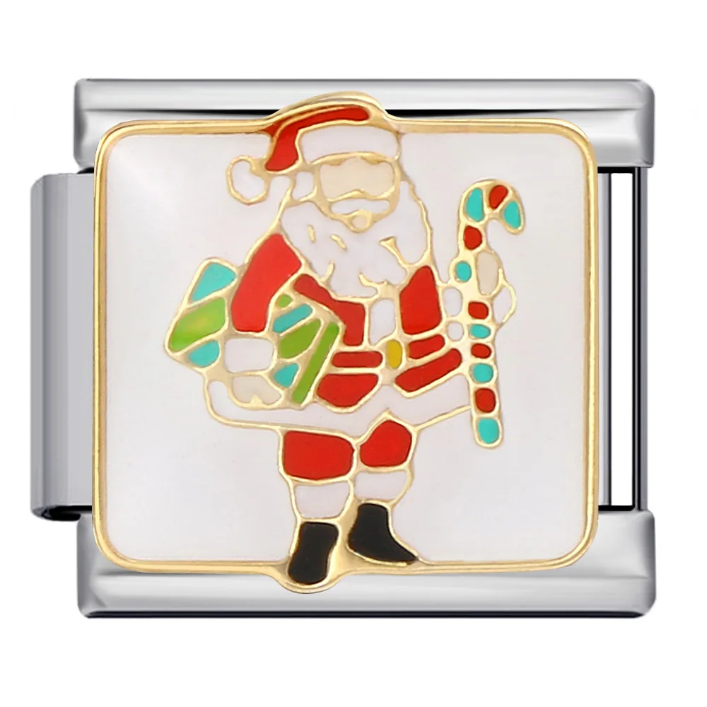 Modischer Jesus Weihnachtsmann Schneemann Weihnachts-Italienischer Charm-Anhänger Passend für 9mm Edelstahl-Armband DIY Perlen Schmuckherstellung – Detail 5