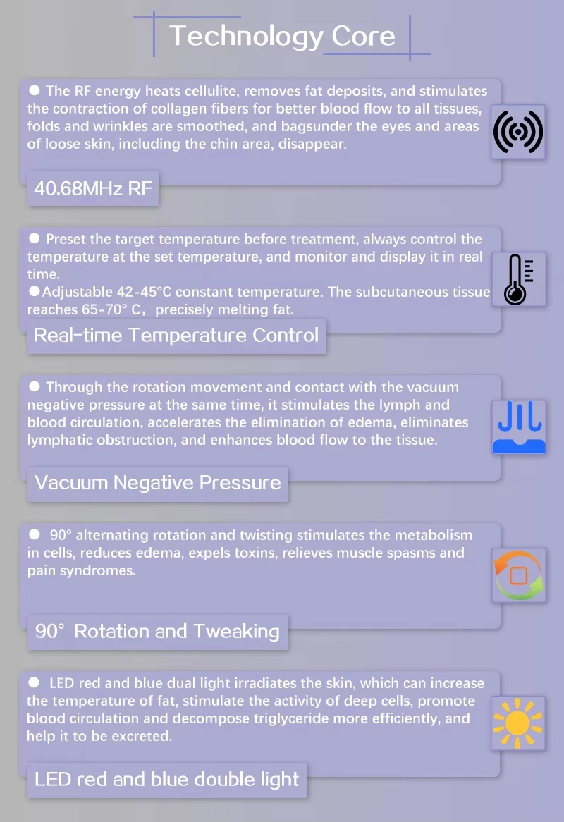 

Portable Blood Circulation Face Lifting Weight Loss Body Slim Rotary Negative Pressure RF Inner Ball Roller V-Shaping Machine