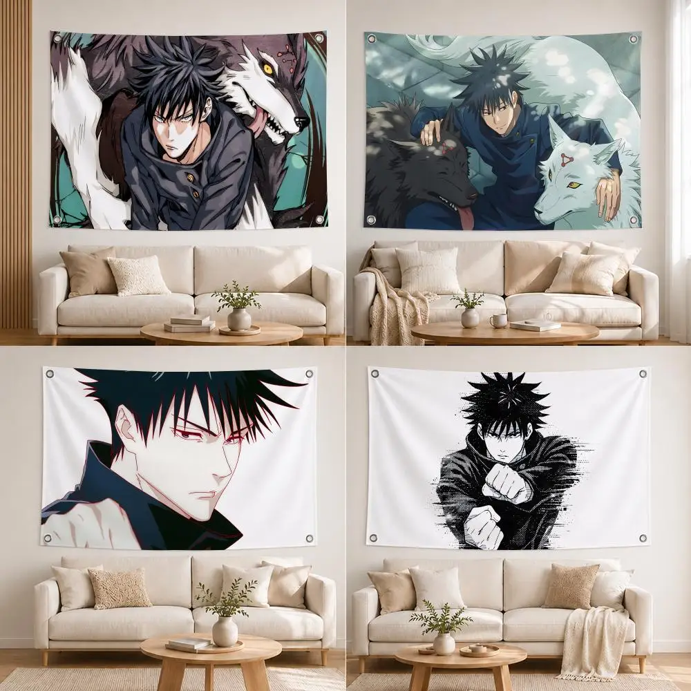 Drapeaux Anime Fushiguro Megumi pour la maison, la cour et le jardin - Drapeau mural intérieur/extérieur